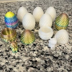 3D Printed Baby Dragon In Egg Fidget